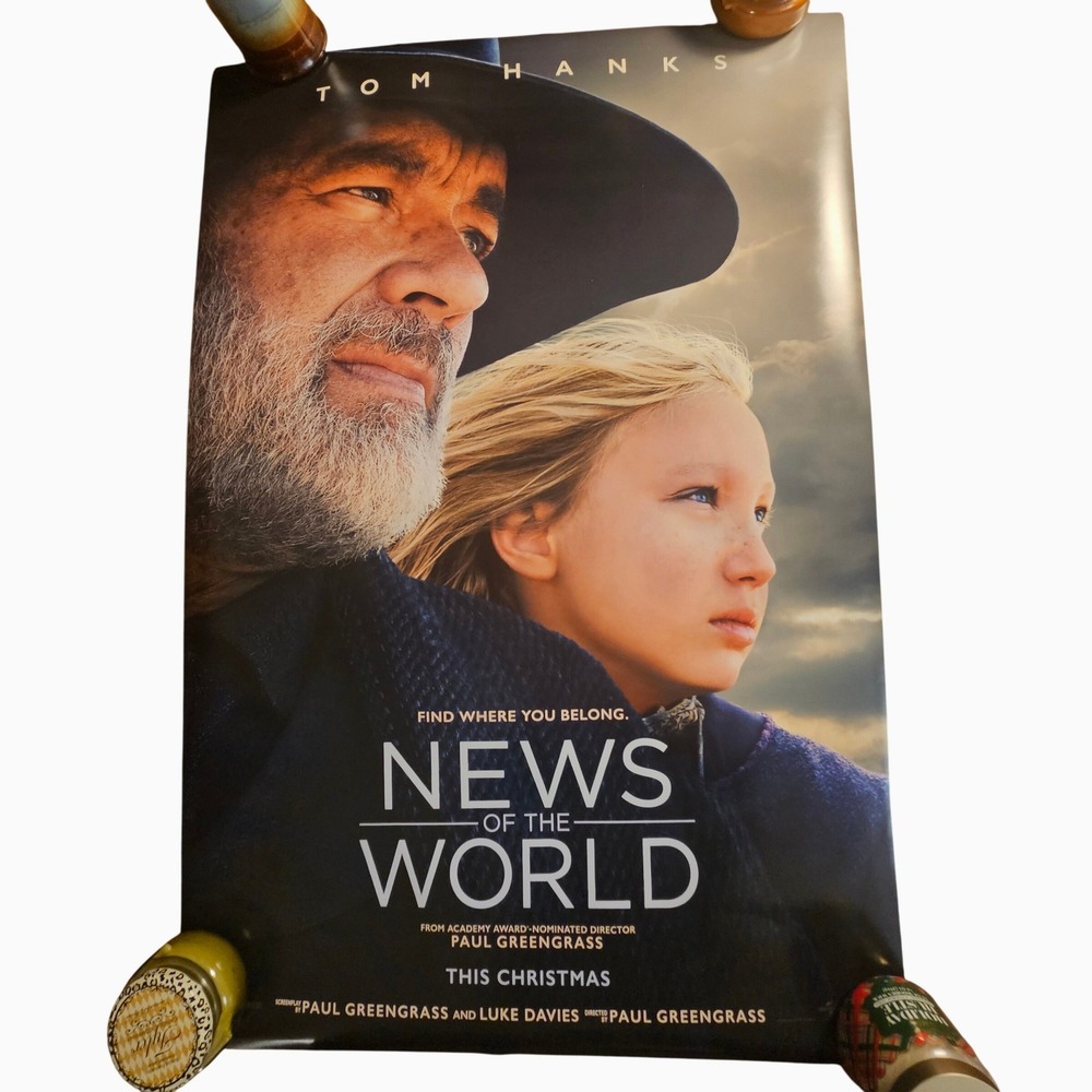 News‎ of the World 2020 Original Advance Movie Poster 27x40 Tom Hanks D/S